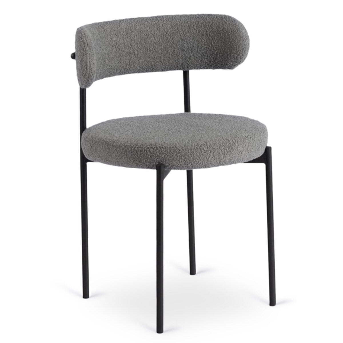 Krzesło Tapicerowane Do Salonu Jadalni Kuchenne Baranek Teddy Szare TULSA