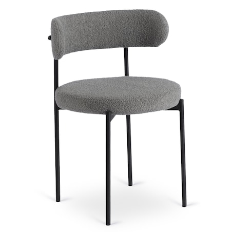 Krzesło Tapicerowane Do Salonu Jadalni Kuchenne Baranek Teddy Szare TULSA