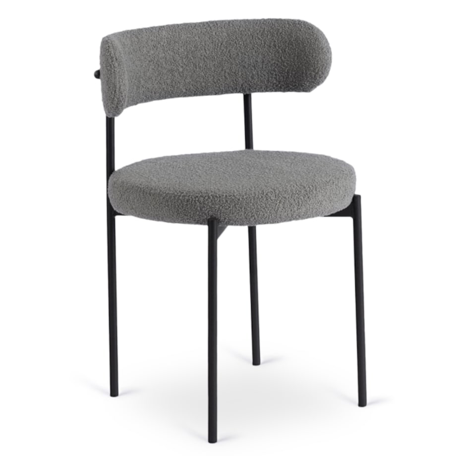 Krzesło Tapicerowane Do Salonu Jadalni Kuchenne Baranek Teddy Szare TULSA