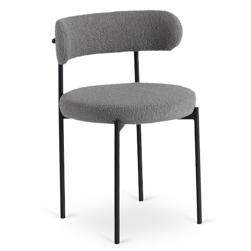 Krzesło Tapicerowane Do Salonu Jadalni Kuchenne Baranek Teddy Szare TULSA