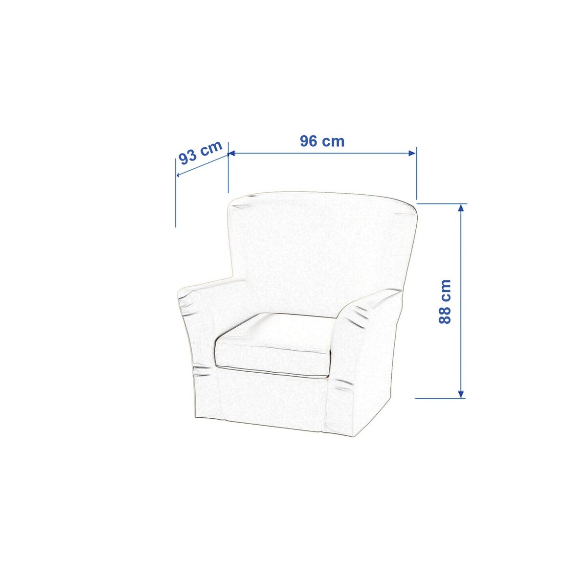 Pokrowiec na fotel Tomelilla wysoki z zakładkami, pomarańczowo-zielone kwiaty na kremowym tle, 96 x 93 x 88 cm, Cosy Home