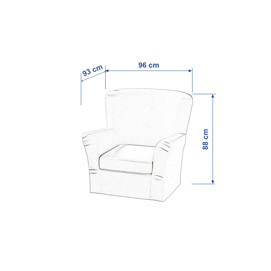 Pokrowiec na fotel Tomelilla wysoki z zakładkami, pomarańczowo-zielone kwiaty na kremowym tle, 96 x 93 x 88 cm, Cosy Home