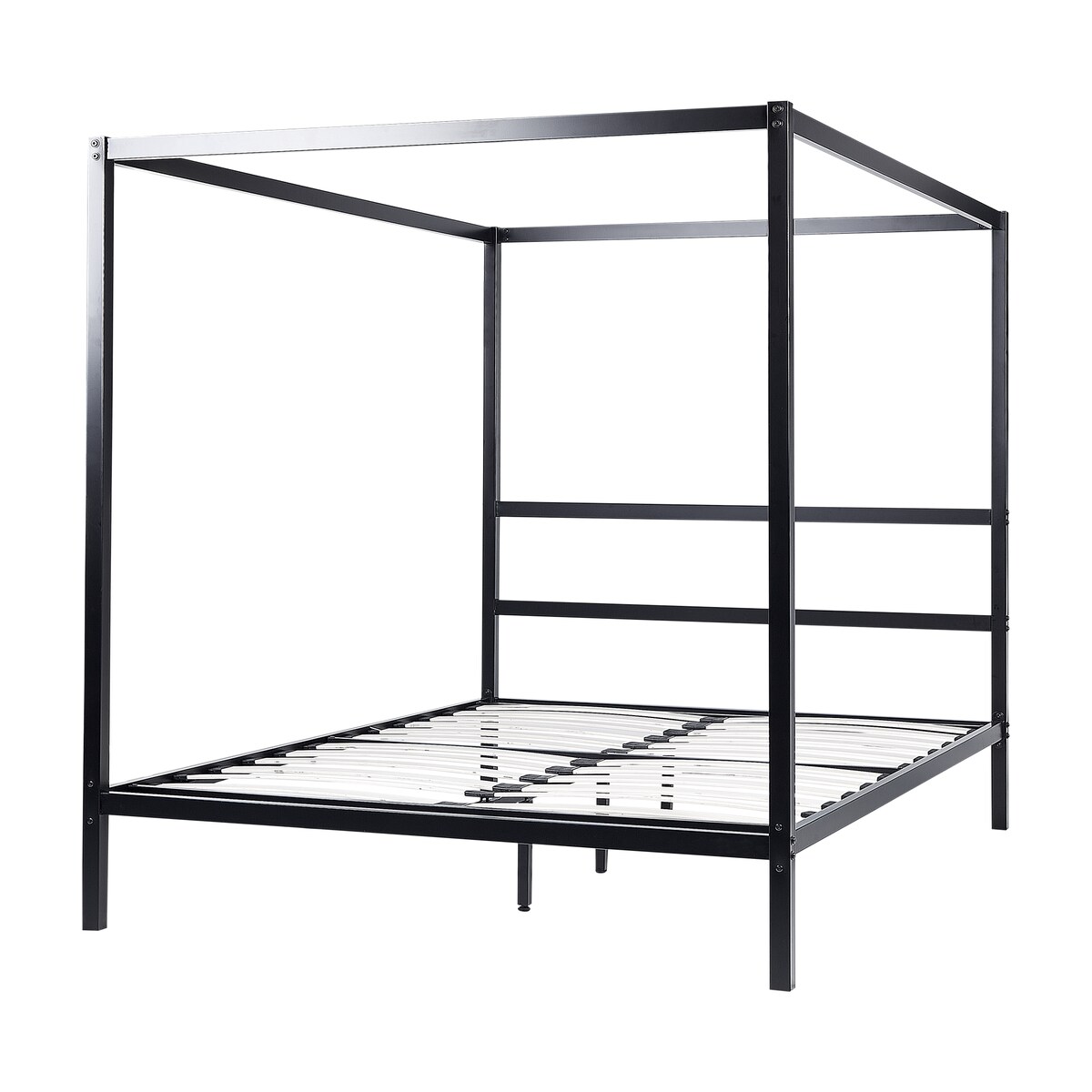Łóżko z baldachimem Metal LESTARDS 140 x 200 cm Czarny