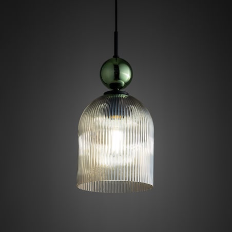 Lampa Wisząca Tk Lighting Sophia Big 1Xe27 Koniakowy Klosz Zielona Kulka