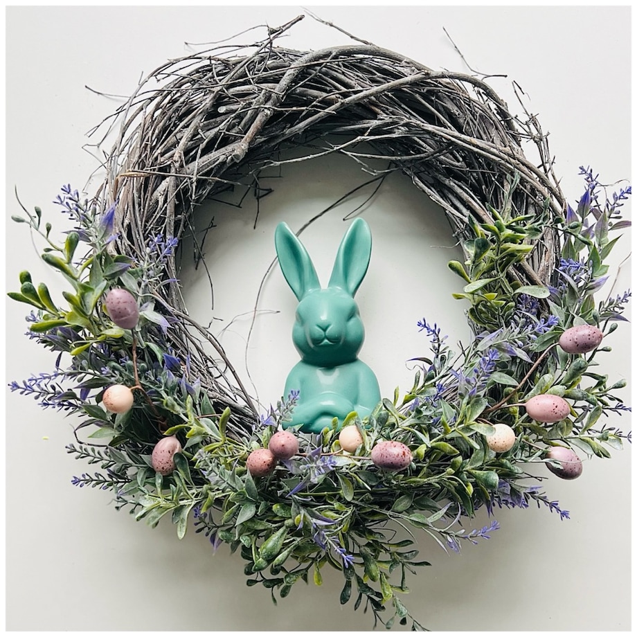 Wiosenny wieniec wielkanocny stroik RABBIT