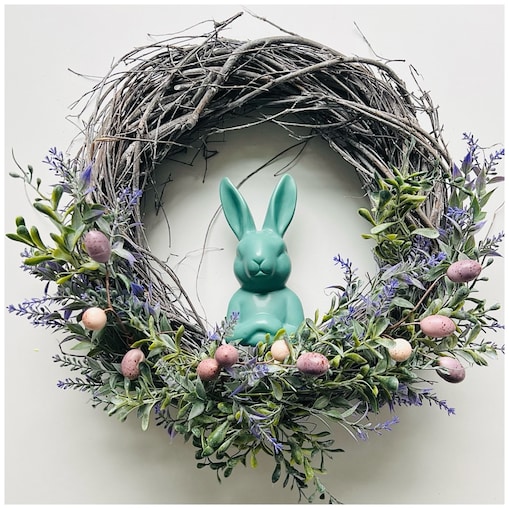 Wiosenny wieniec wielkanocny stroik RABBIT
