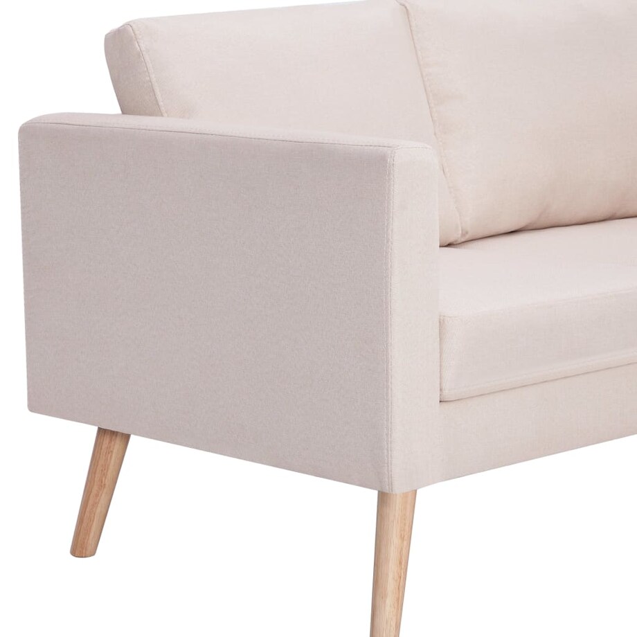vidaXL Sofa 2-osobowa, materiałowa, kremowa