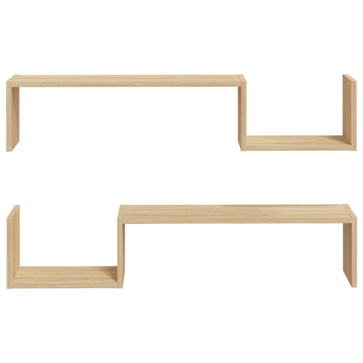 vidaXL Półki ścienne, 2 szt., dąb sonoma, 100x15x20 cm