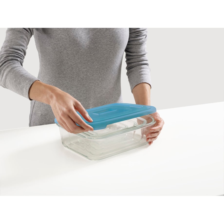 Komplet 4 szklanych pojemników Nest Glass, Joseph Joseph