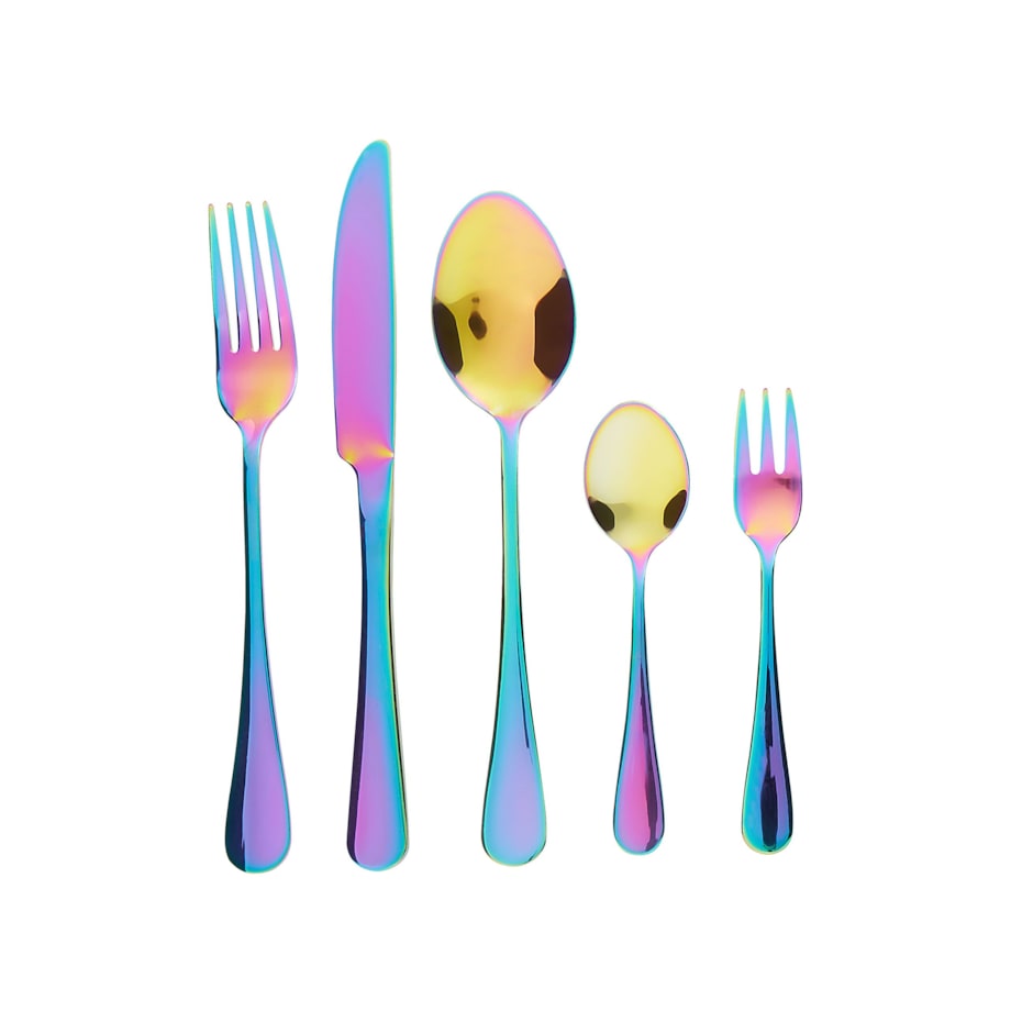 Zestaw sztućców 30 elementów wielokolorowy FUSILLI