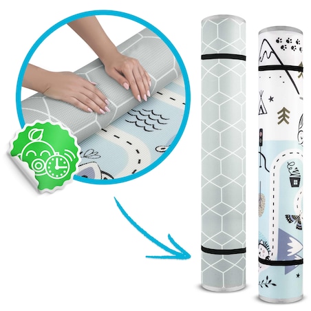 Mata piankowa edukacyjna dwustronna zwijana duża 180x150cm Nukido