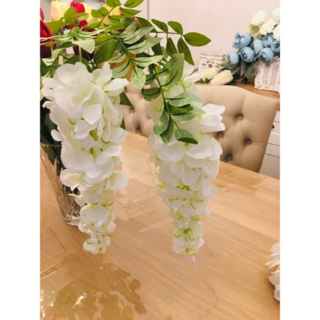 BIAŁA WISTERIA ZWISAJĄCA DUŻA XXL sztuczna kwiat na dekoracje ślub komunia