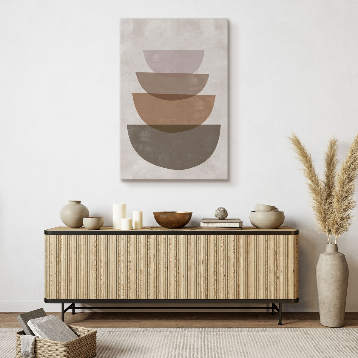 Obraz Betonowe Japońskie Misy Boho 80x120cm