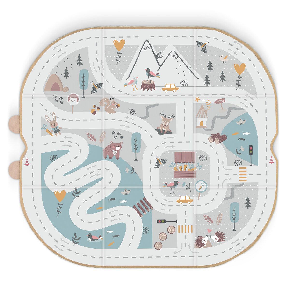 Pojemnik na zabawki i mata 2w1 96x104cm organizer Nukido szary