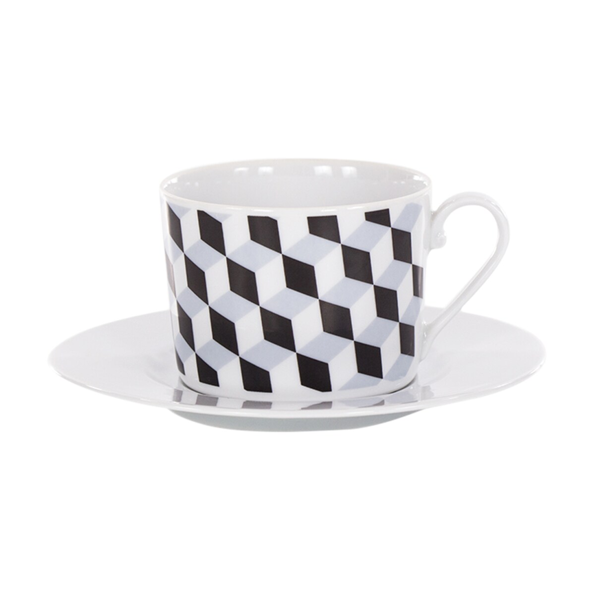 Filiżanka 250 ml ze spodkiem Cosmopolitan Geometryczny G140