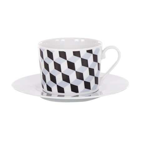 Filiżanka 250 ml ze spodkiem Cosmopolitan Geometryczny G140
