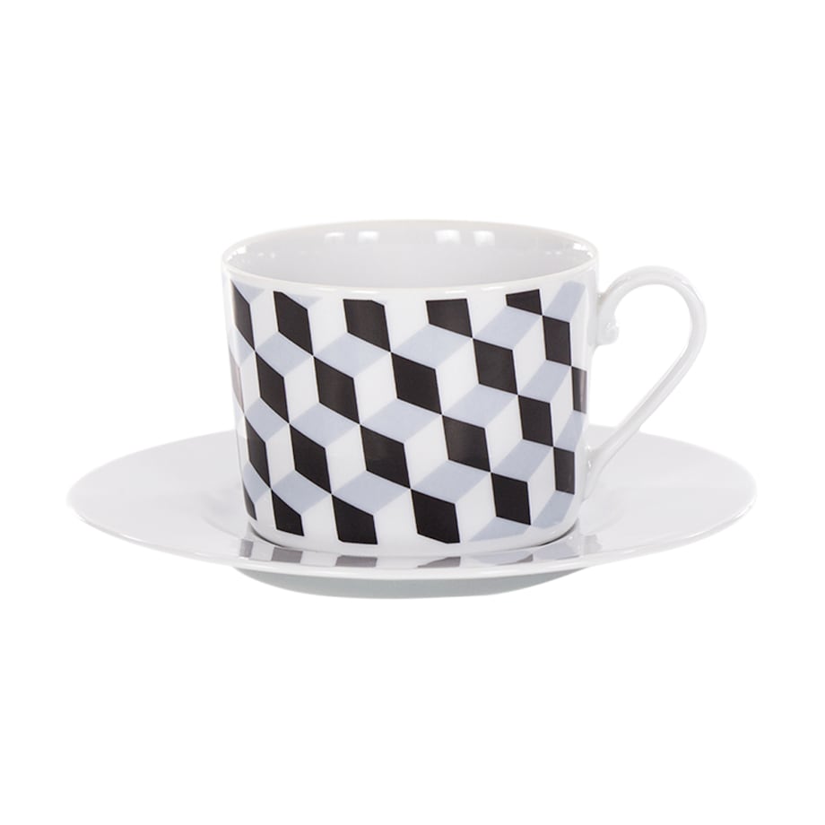 Filiżanka 250 ml ze spodkiem Cosmopolitan Geometryczny G140