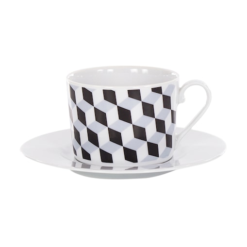 Filiżanka 250 ml ze spodkiem Cosmopolitan Geometryczny G140