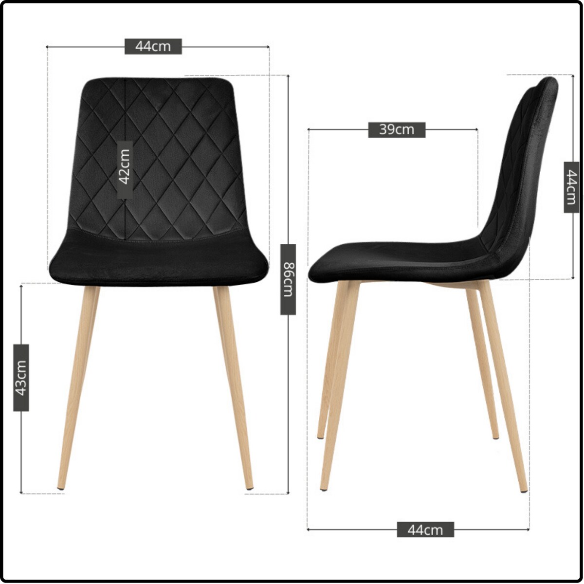 Krzesło tapicerowane welurowe do salonu kuchni jadalni velvet loft czarne jasne nogi