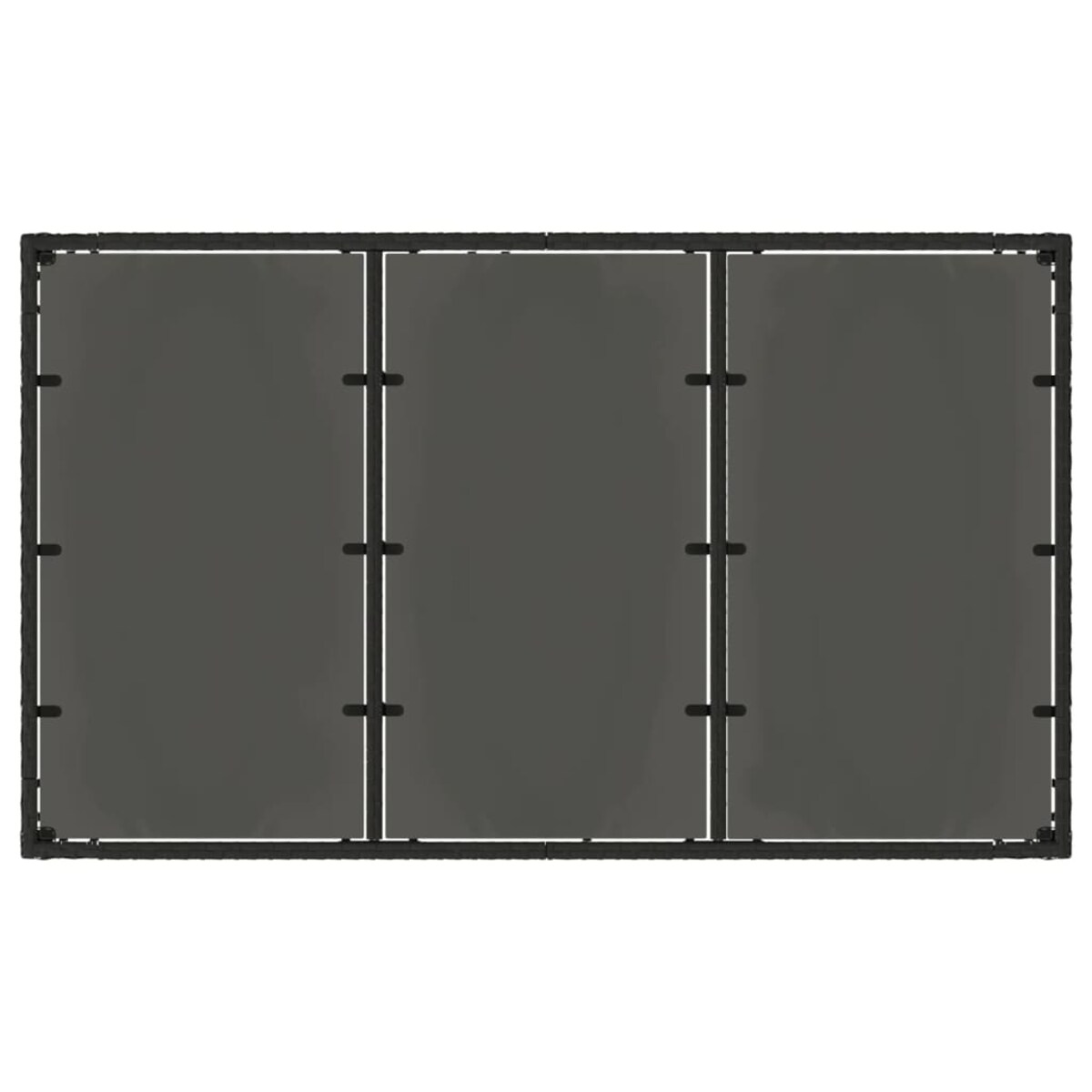vidaXL Stół ogrodowy ze szklanym blatem, czarny, 150x90x75cm rattan PE