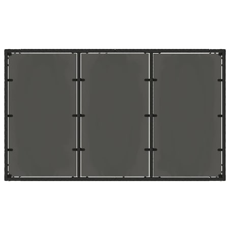 vidaXL Stół ogrodowy ze szklanym blatem, czarny, 150x90x75cm rattan PE