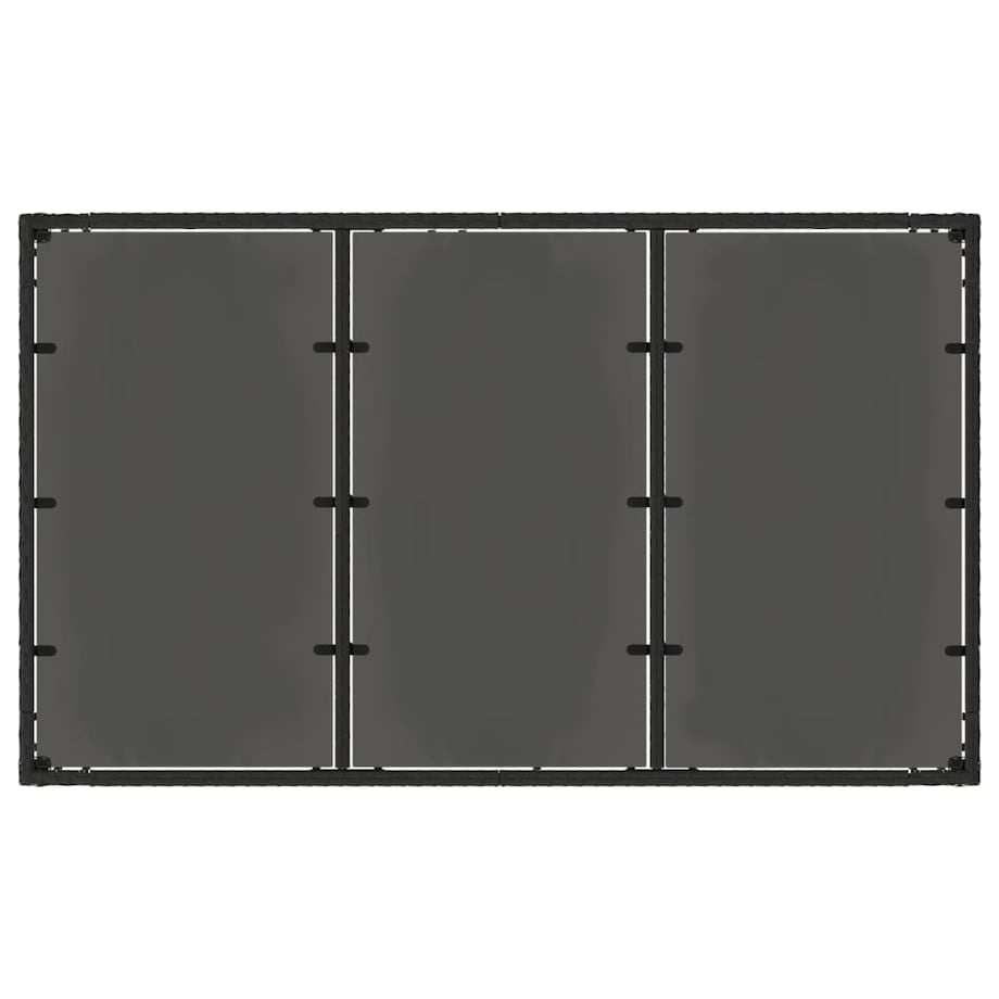 vidaXL Stół ogrodowy ze szklanym blatem, czarny, 150x90x75cm rattan PE