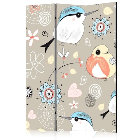 Parawan jednostronny Dla dzieci 135x172 cm 3-częściowy szary