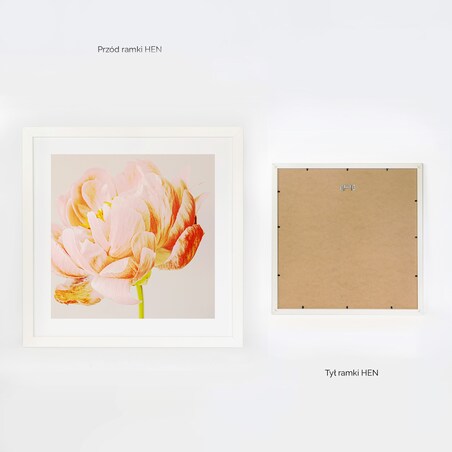 Ramka na zdjęcia 40x40 cm biała rama MDF z plexi do powieszenia pion poziom klasyczna kwadratowa ramka FRAMAI®