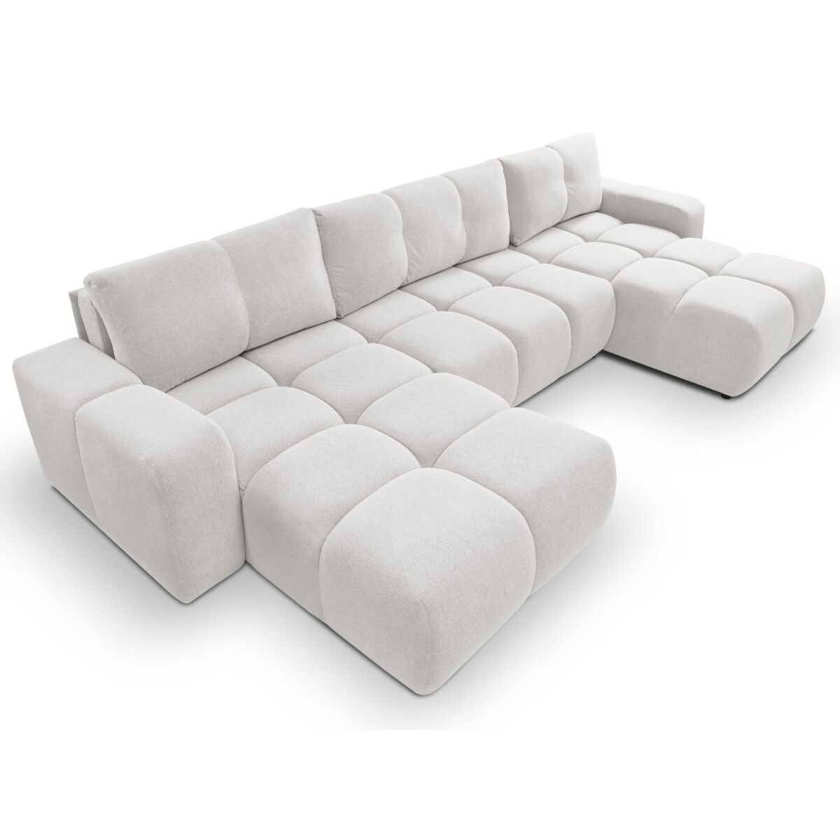 Nowoczesny Narożnik U SOHI z funkcją spania, Curio 80 - Jasny szary