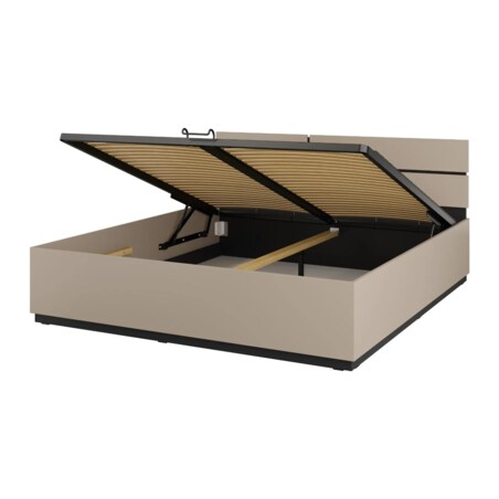 Łóżko CROSS 180x200 congo/czarne z pojemnikiem