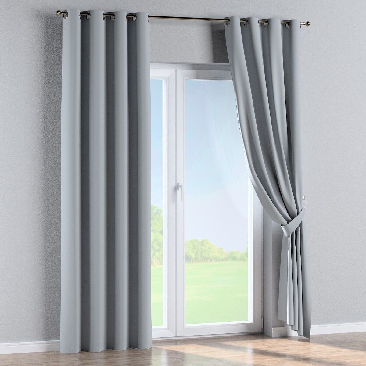 Zasłona na kółkach 1 szt. 130x245 jasny szary