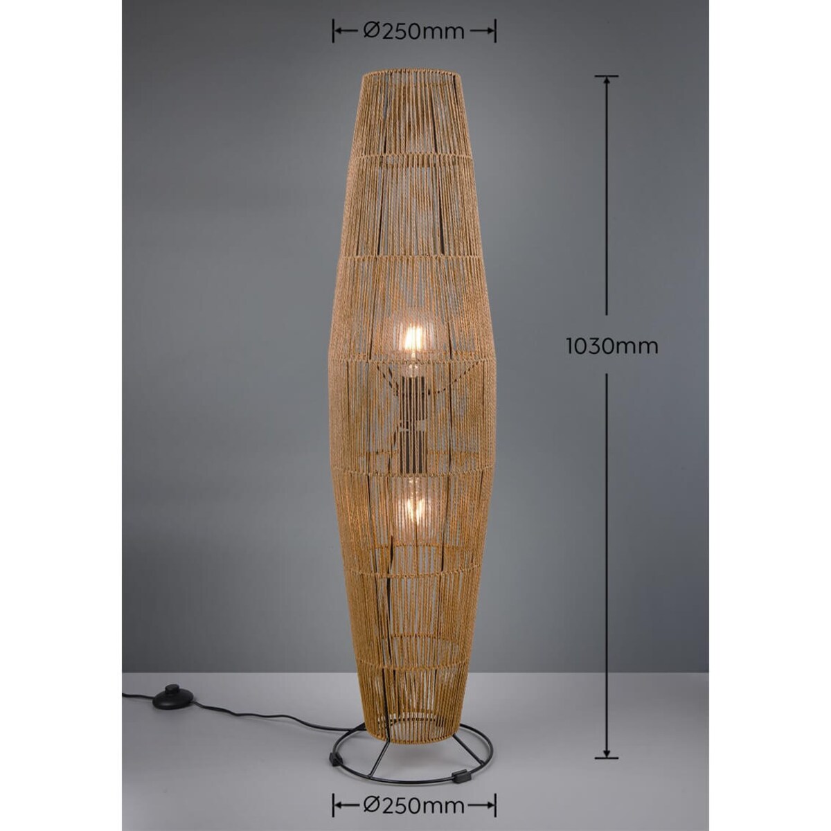 Ekologiczna lampa podłogowa Miki R41102026 RL Light papier brązowa