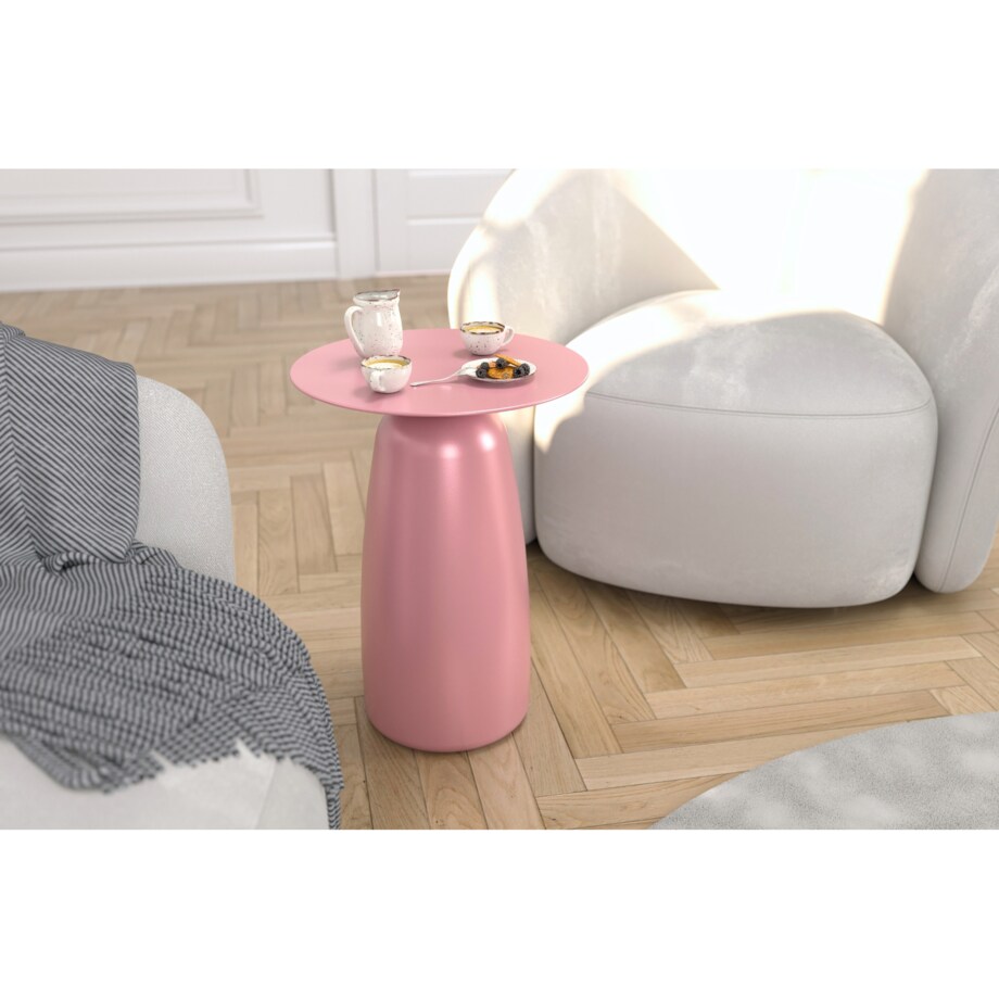 Stolik drewniany różne kolory Baobab 44, kolor pudrowy róż