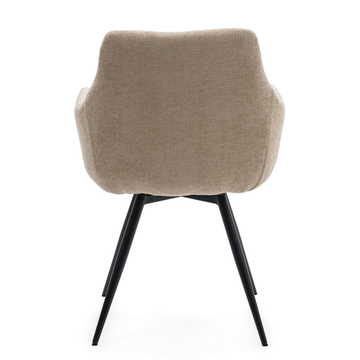 Krzesło tapicerowane obrotowe szenilowe do salonu LUGANO jasnobeżowe