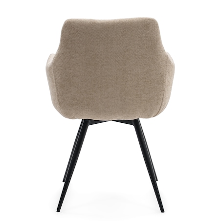 Krzesło tapicerowane obrotowe szenilowe do salonu LUGANO jasnobeżowe