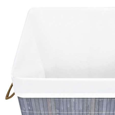 vidaXL Bambusowy kosz na pranie z pojedynczą przegrodą, szary