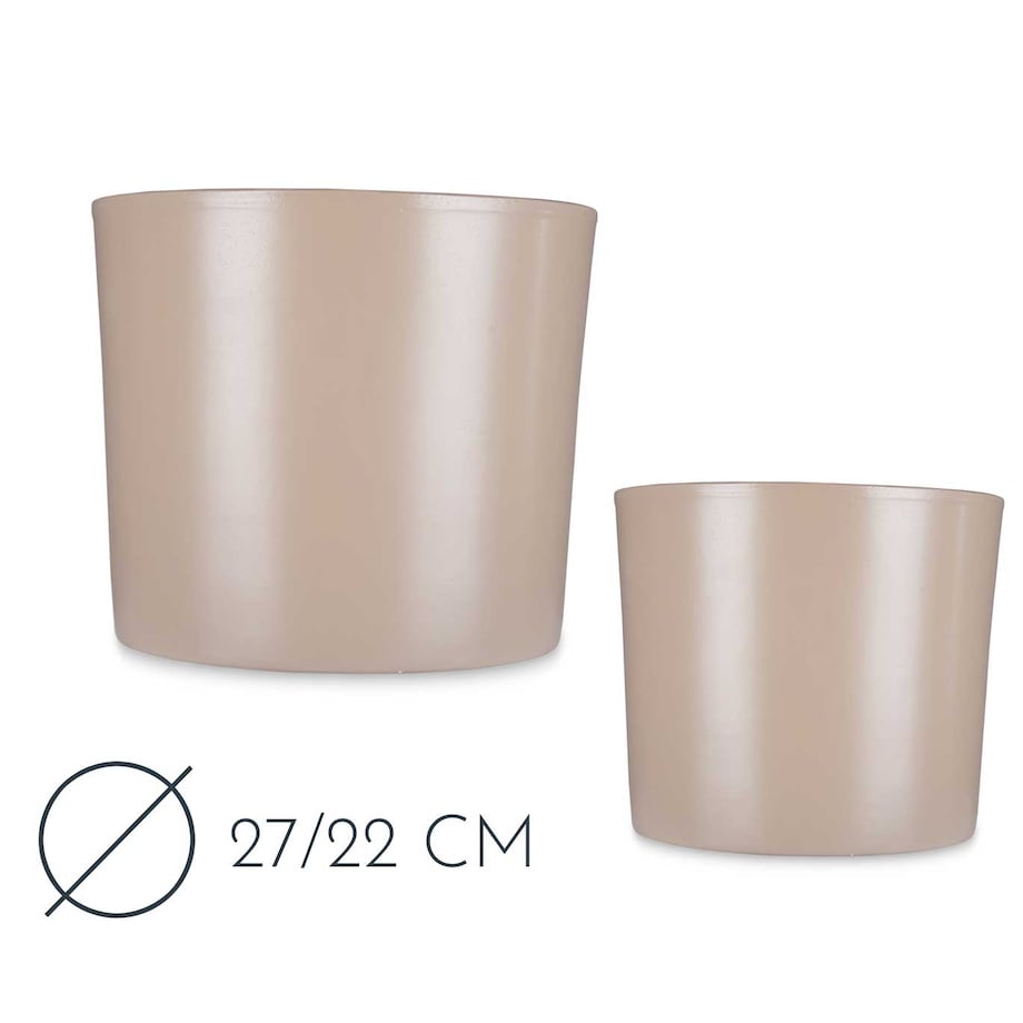 Doniczki ceramiczne MINIMAL, 2 sztuki, Ø 22 cm i Ø 27 cm