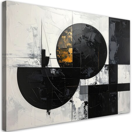 Obraz do salonu sypialni, Abstrakcja tekstura figury geometryczne czarny