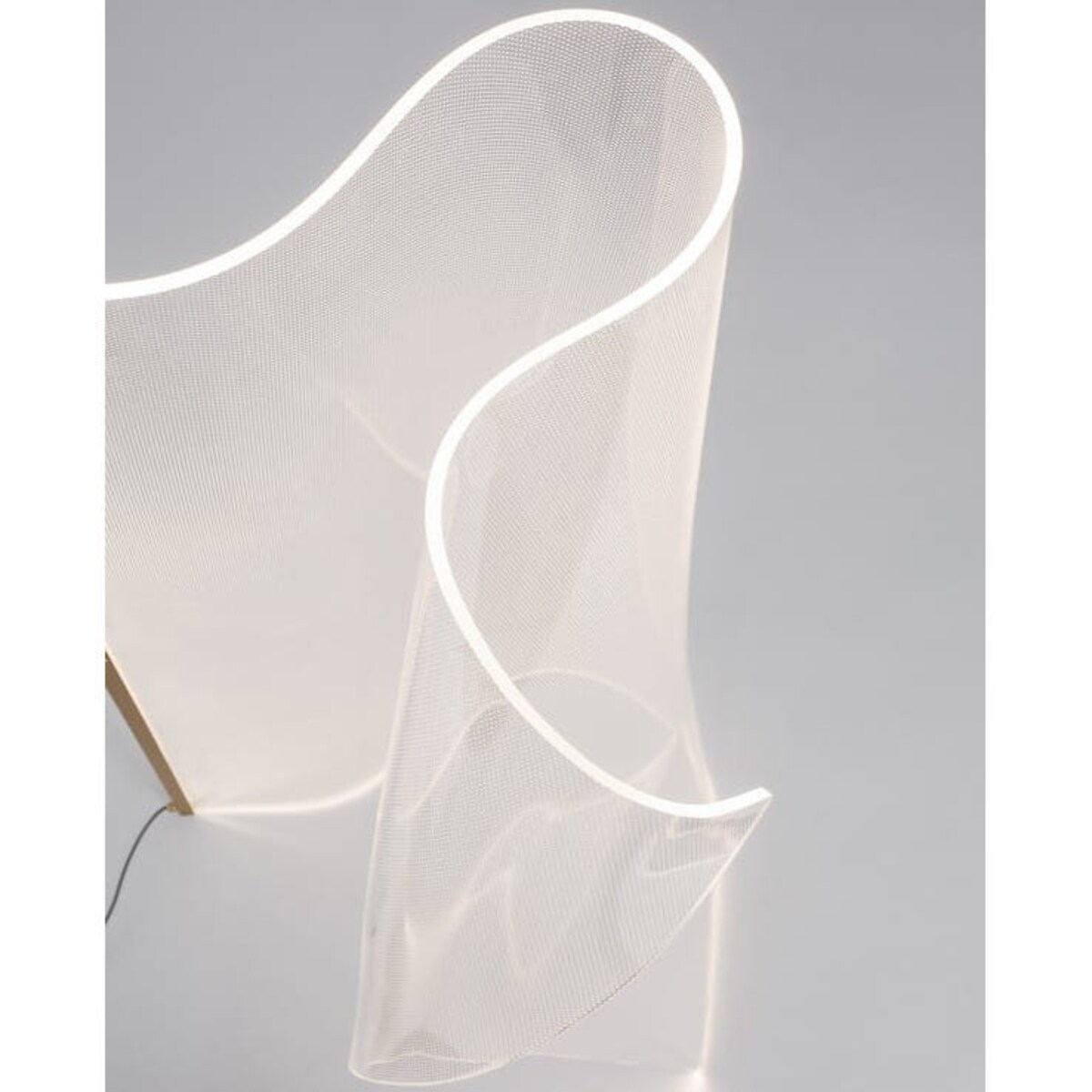 Podłogowa LAMPA stojąca CALI LE41370 LED 31W Luces Exclusivas modernistyczna OPRAWA metalowa z efektem falującego materiau złota