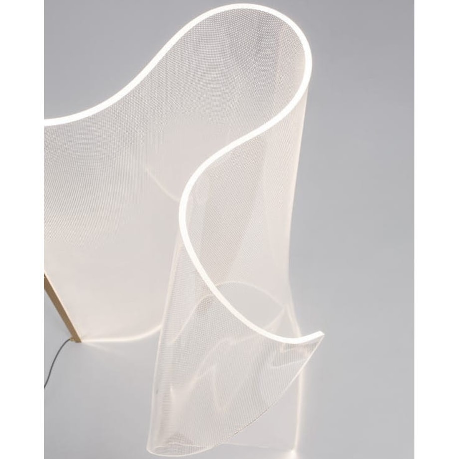 Podłogowa LAMPA stojąca CALI LE41370 LED 31W Luces Exclusivas modernistyczna OPRAWA metalowa z efektem falującego materiau złota