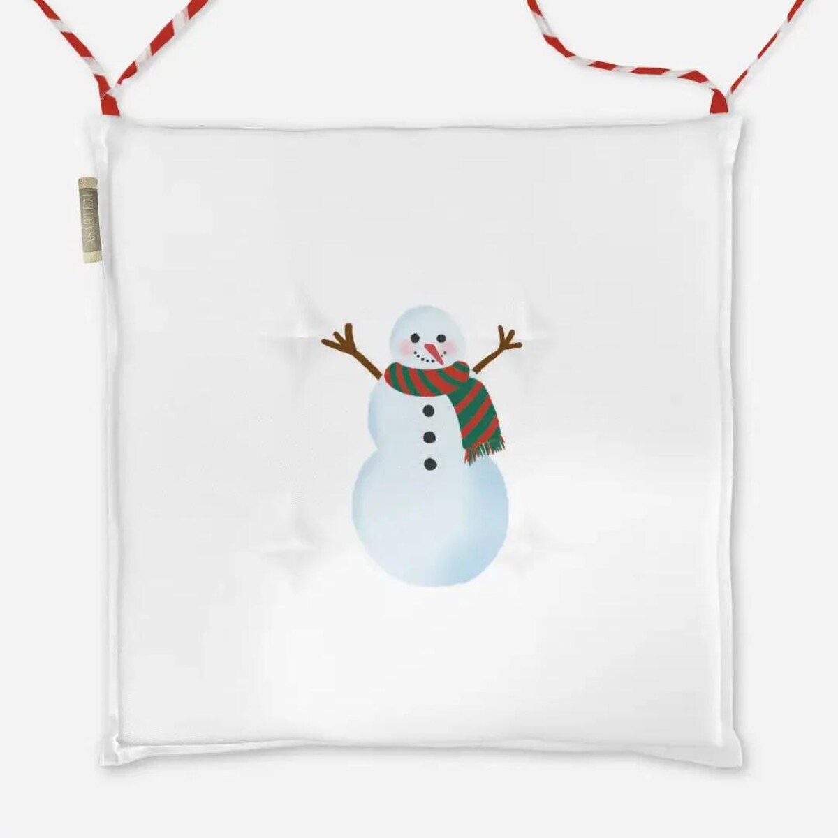 Poduszka świąteczna na krzesło - Minimalistyczny bałwan