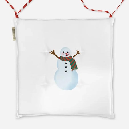Poduszka świąteczna na krzesło - Minimalistyczny bałwan