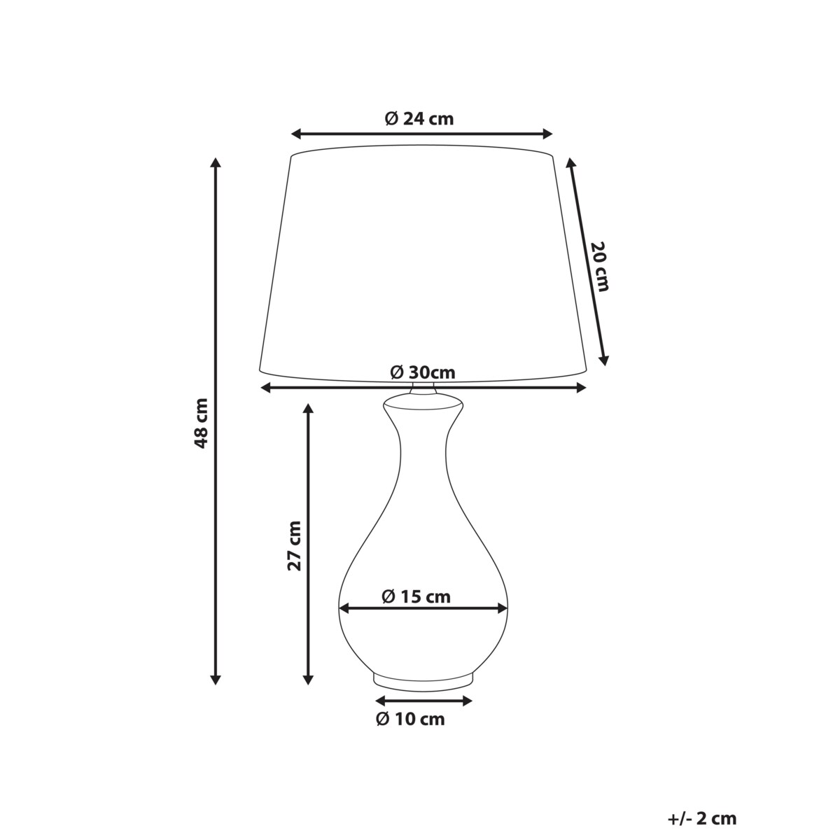 Lampa stołowa CARMEN Porcelana Biały