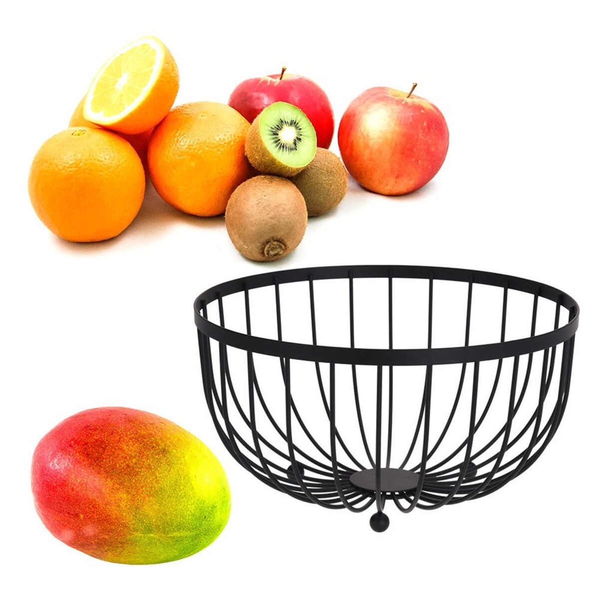 Kosz na owoce i warzywa, Ø 25 cm, metalowy