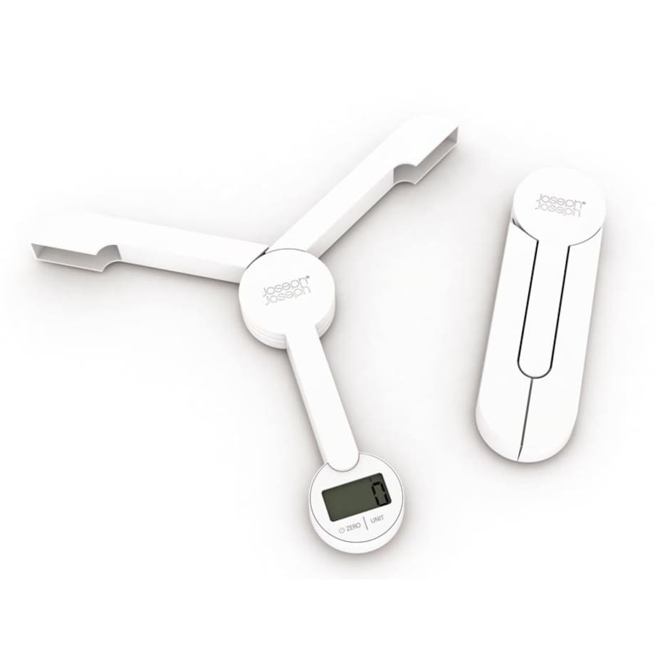 Składana waga kuchenna biała TriScale, Joseph Joseph