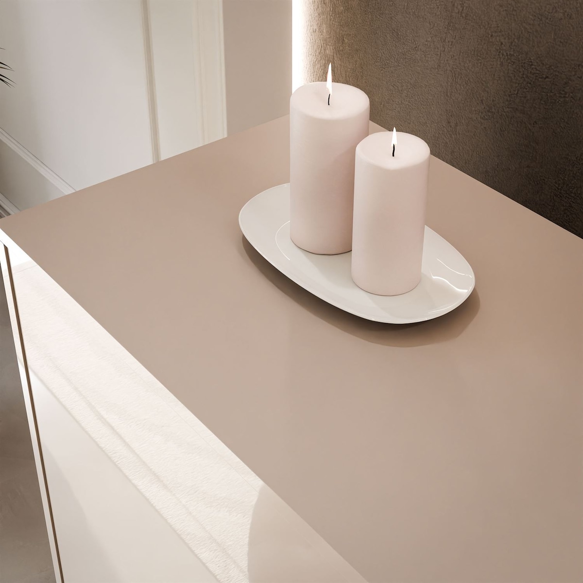 Trzydrzwiowa komoda SANAYI kaszmir połysk, wisząca