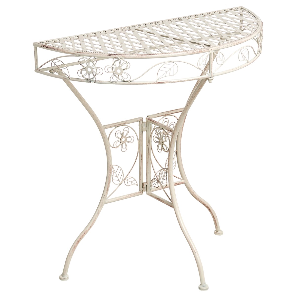 Stolik bistro YAVIZA 80 cm 36 cm Metal Jasnobeżowy