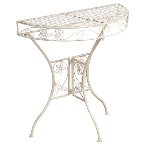 Stolik bistro YAVIZA 80 cm 36 cm Metal Jasnobeżowy