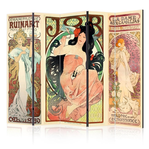 Parawan Akustyczny Alphonse Mucha. Kobiety 225x172cm