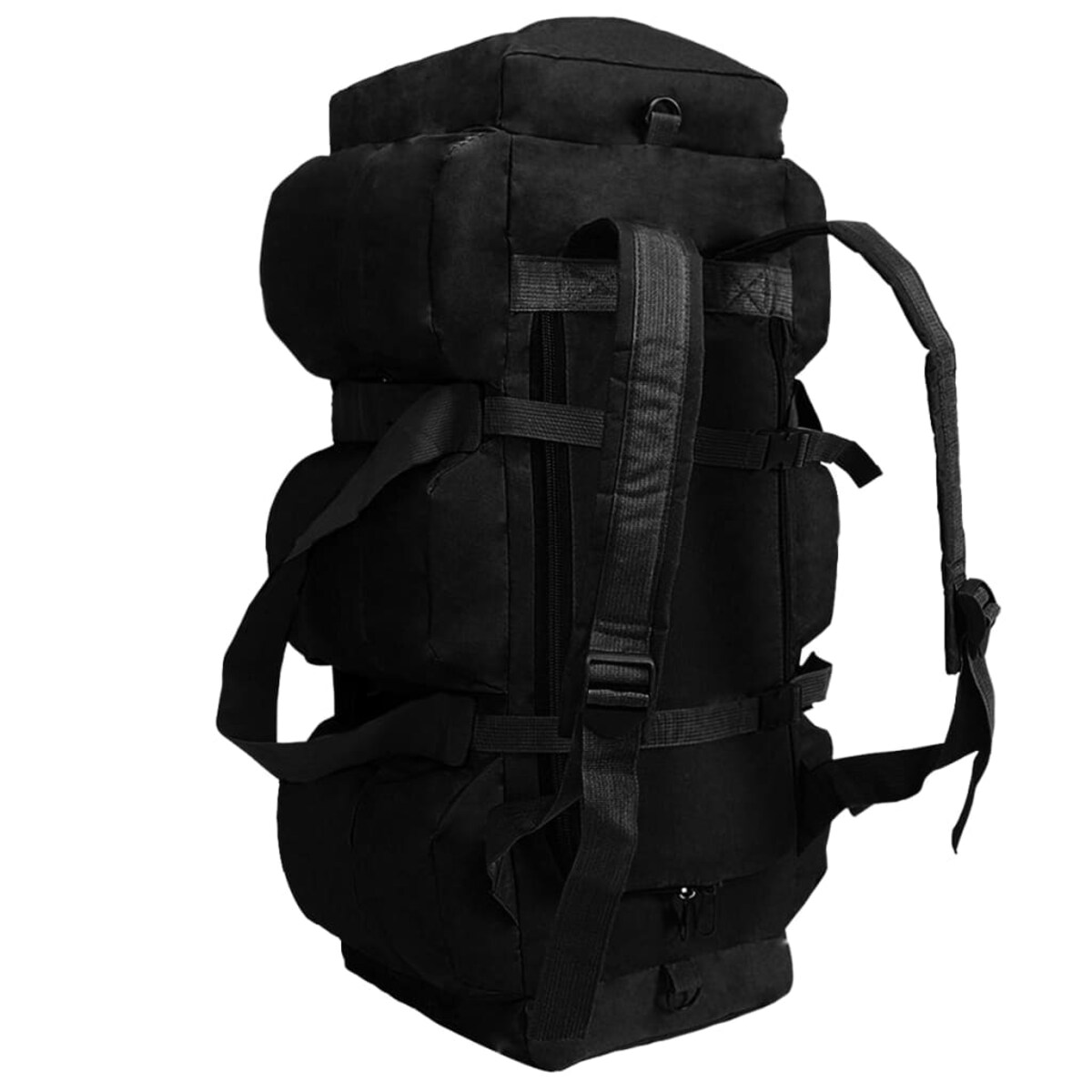 vidaXL Torba wojskowa 3-w-1, worek w stylu militarnym, 90 L, czarna